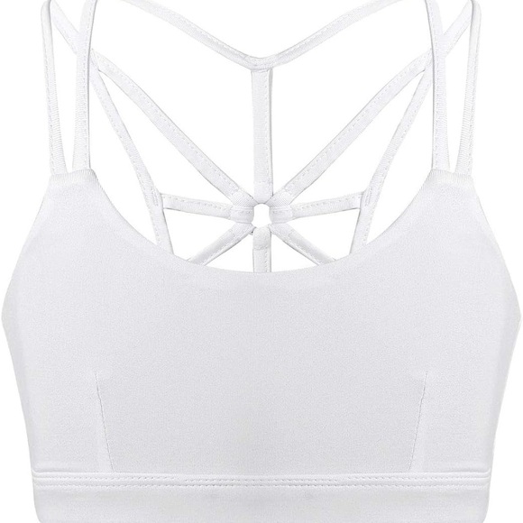 White Strappy Women's Sports Bra-L - Picture 4 of 4